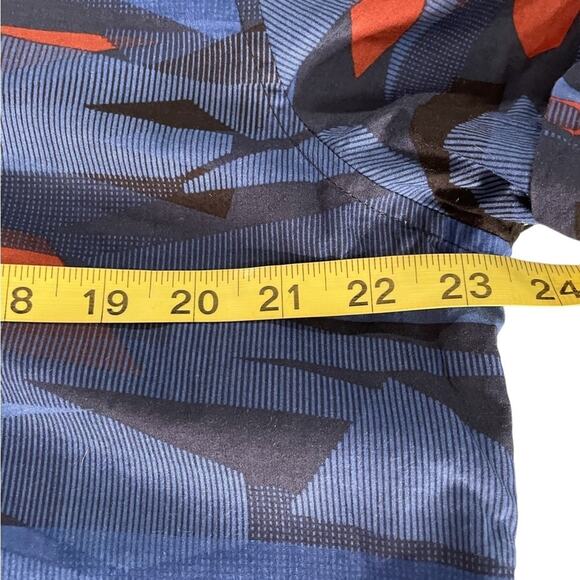 Calvin Klein Shirt Mens XL Black Blue Orange Geometric Button Up Short Sleeve - Picture 8 of 10